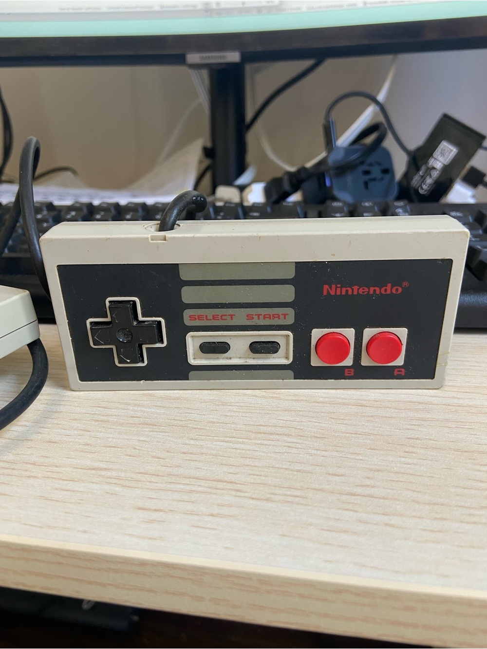 Nintendo Classic NES Controller in Gray with Red Buttons